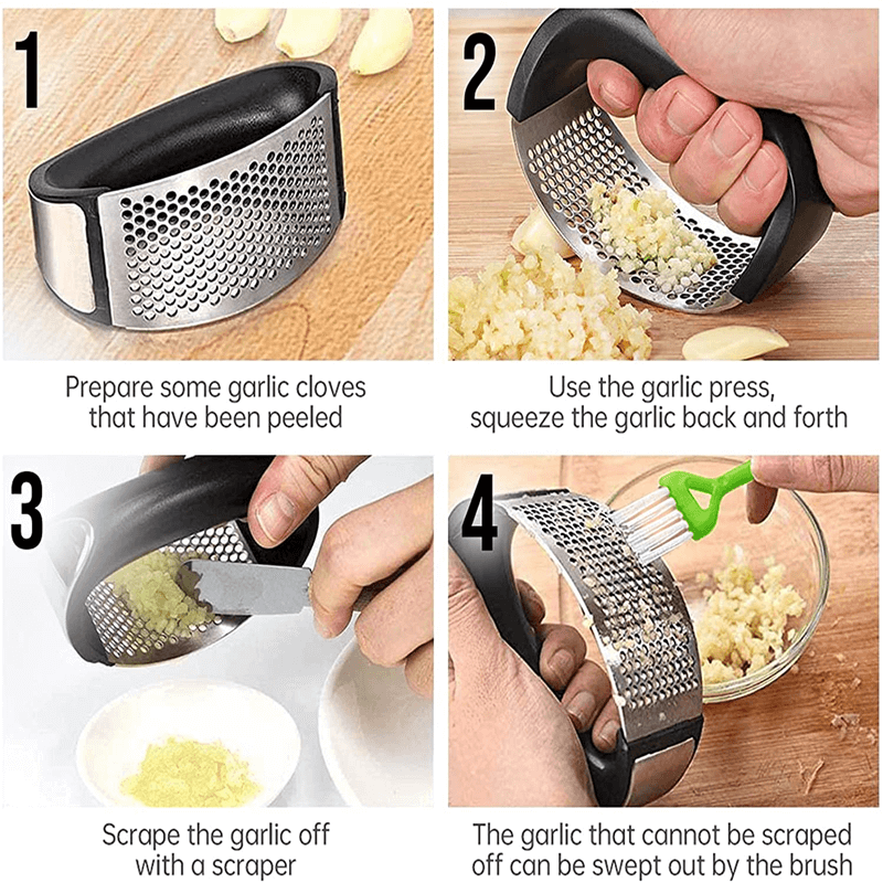 ANNELI - Vitlökspressverktyg i Rostfritt Stål för Kök