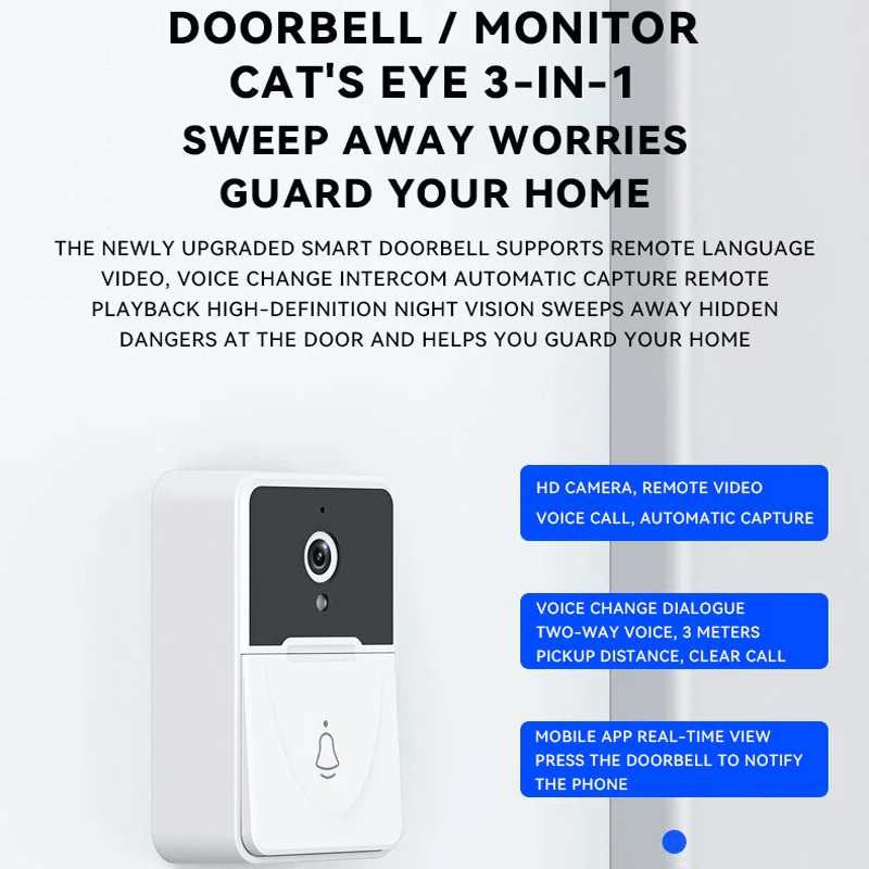 HANS - Smart Trådlös Dörrklocka med HD-videokamera