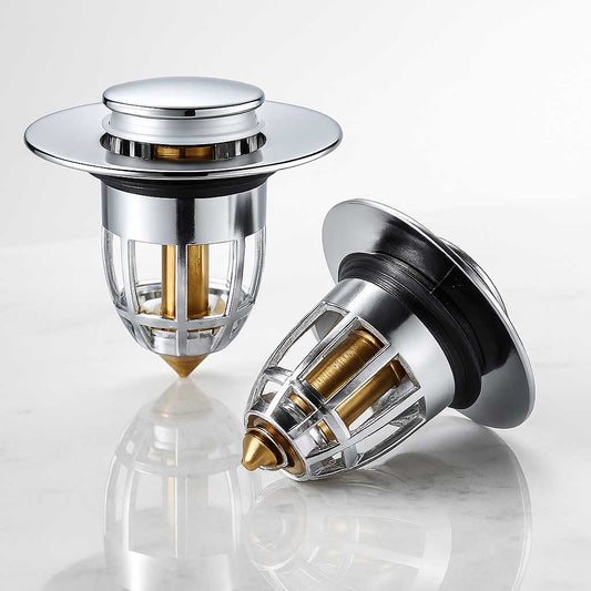 DrainEase – Pop-Up Avloppspropp med Inbyggt Filter för Handfat & Diskho