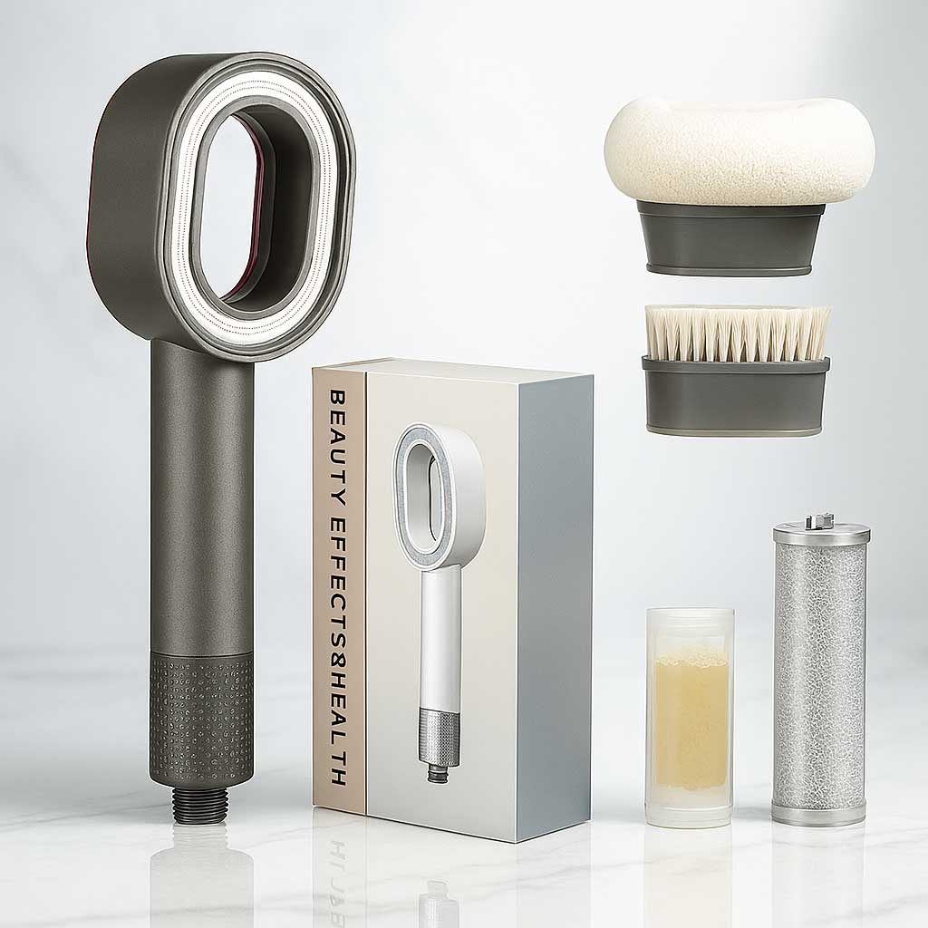 HydraLuxe – Handhållen Dusch med Flervägsfilter, Högt Vattentryck & VC Plant Fragrance Filter Cartridge för en Fräschare Duschupplevelse