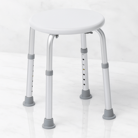 SitEase – Lätt & Höjdjusterbar Duschpall med Halkskydd och Stabil Aluminiumram