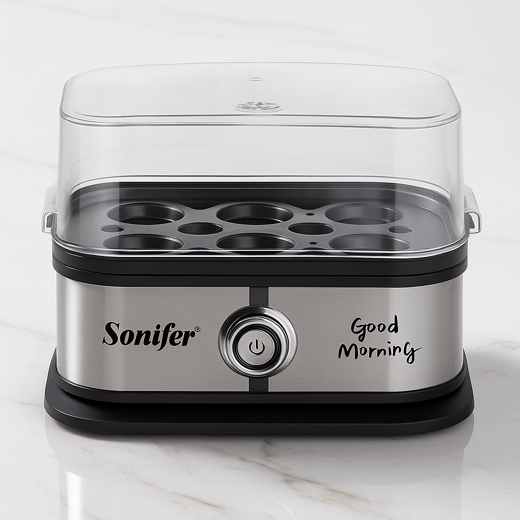 EggNest – Elektrisk Äggkokare för 1–6 Ägg med Automatisk Avstängning & Enkel Ångkokning