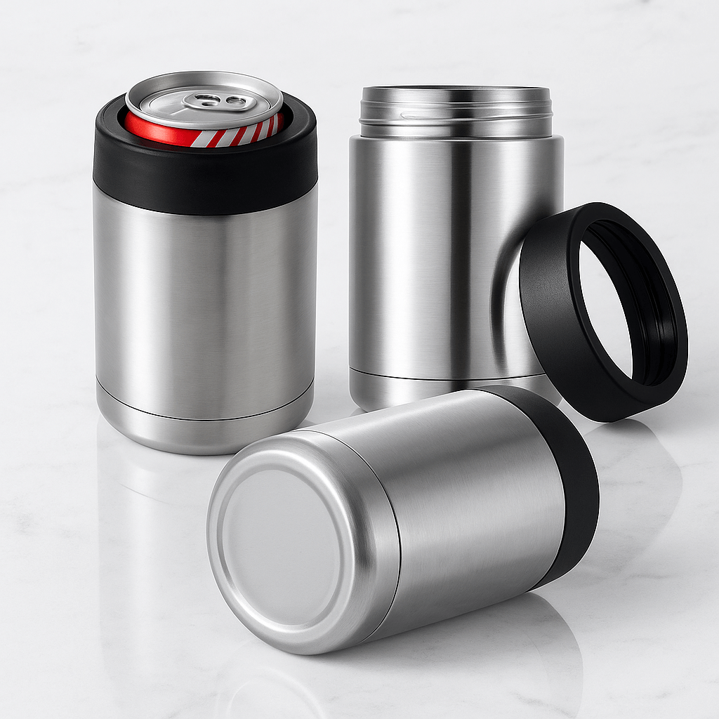 FrostCan – Dubbelväggig Rostfri Kylhållare för 30-35cl Slim Burkar & Flaskor