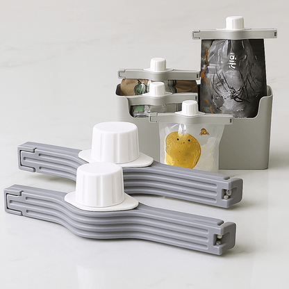 SealGrab – Kryddpåsesklämma med Gänglock och Lufttät Förslutning 5-pack