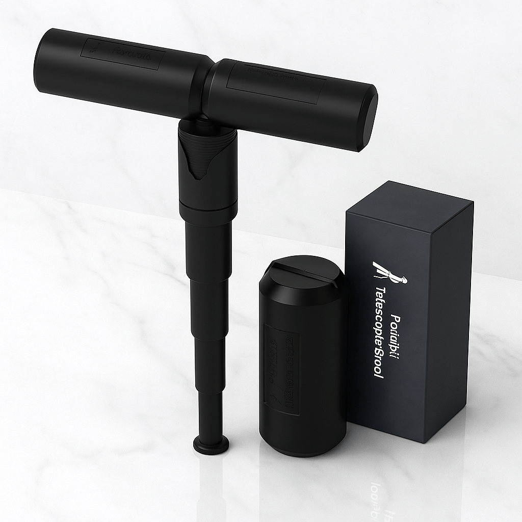 FlexSeat – Justerbar Hopfällbar Teleskopisk Pall för Utomhusbruk, Resor och Vardag