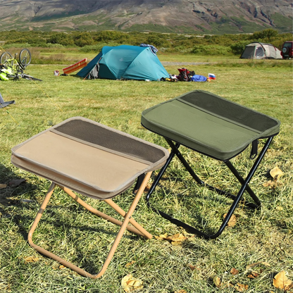 FoldSeat - Kompakt Hopfällbar Pall med Bärrem och Väderbeständig Dyna för Resor, Camping & Vardag