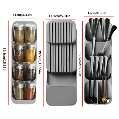 SpaciFit – Besticklåda för Lådor med Fast Indelning och Kompakt Förvaring av Köksredskap