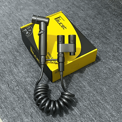 FlushEase – Handdusch för Toalett med Rostfritt Stål, Dubbla Utgångar & Teleskopslang