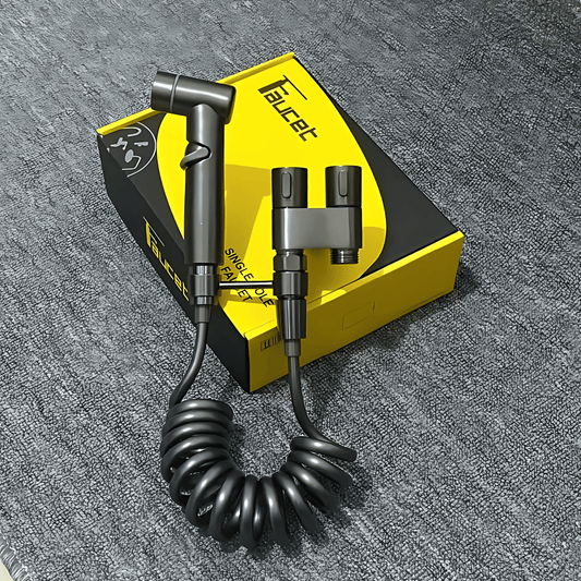 FlushEase – Handdusch för Toalett med Rostfritt Stål, Dubbla Utgångar & Teleskopslang