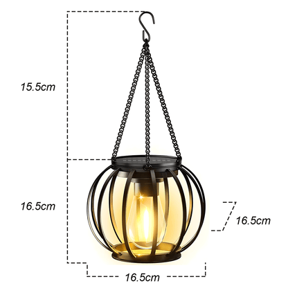SolarGleam – Sollykta för Utomhusbruk med Varmvit LED-lampa, Hängande Design & Väderbeständig Metallkonstruktion