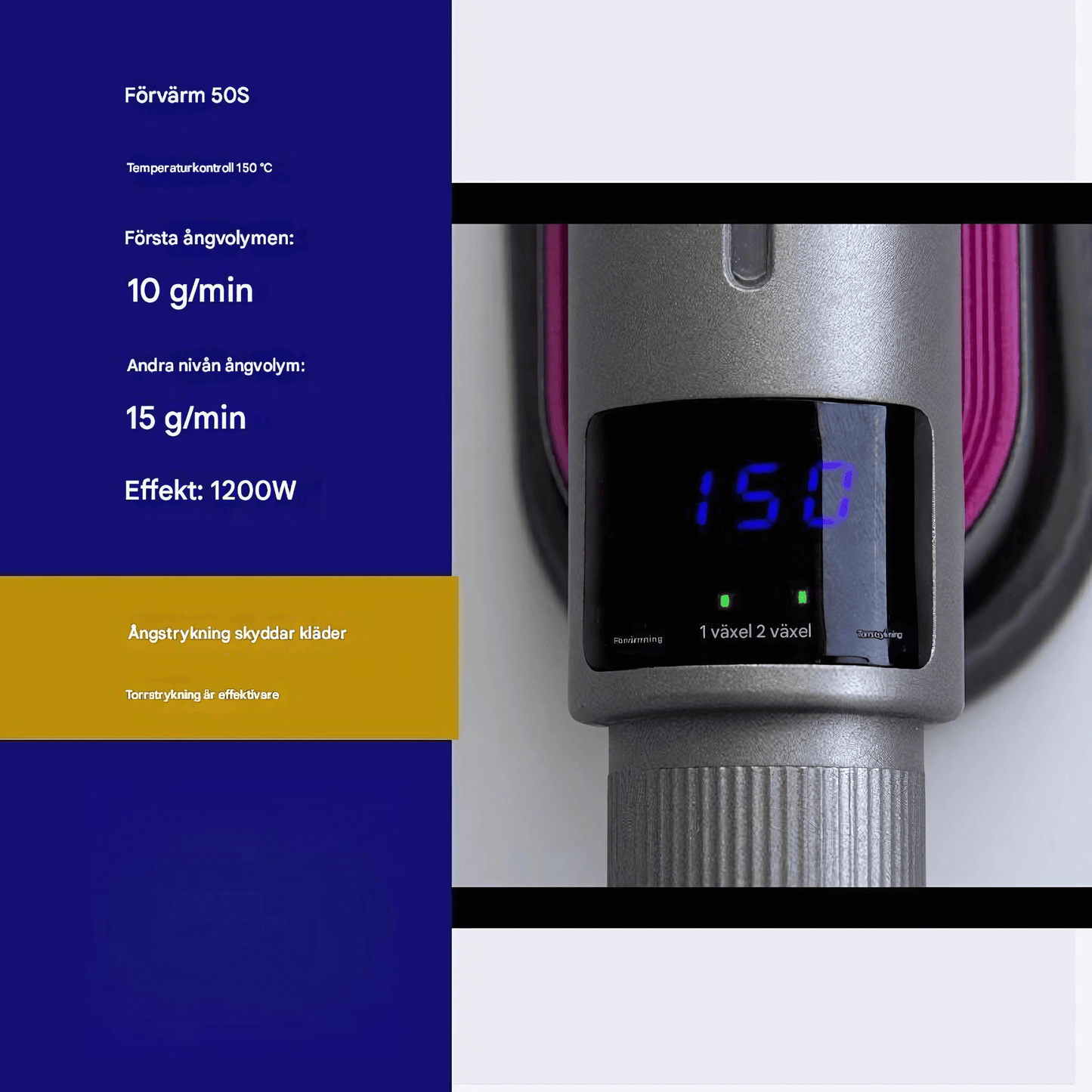 SteamEase – Handhållen Portabel Klädångare & Mini Strykjärn för Hem och Resa