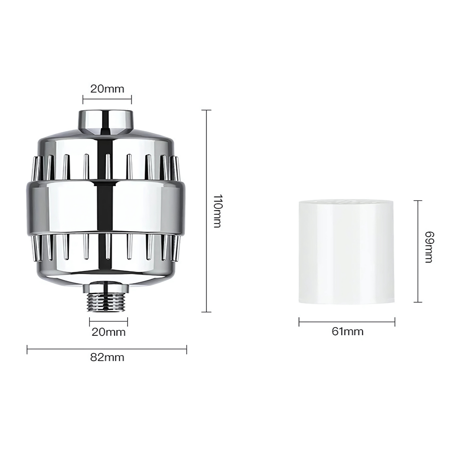 SereneDrop – 15/20 Stegs Duschfilter med Hög Reningskapacitet för Fräschare Vatten & Mjukare Hud