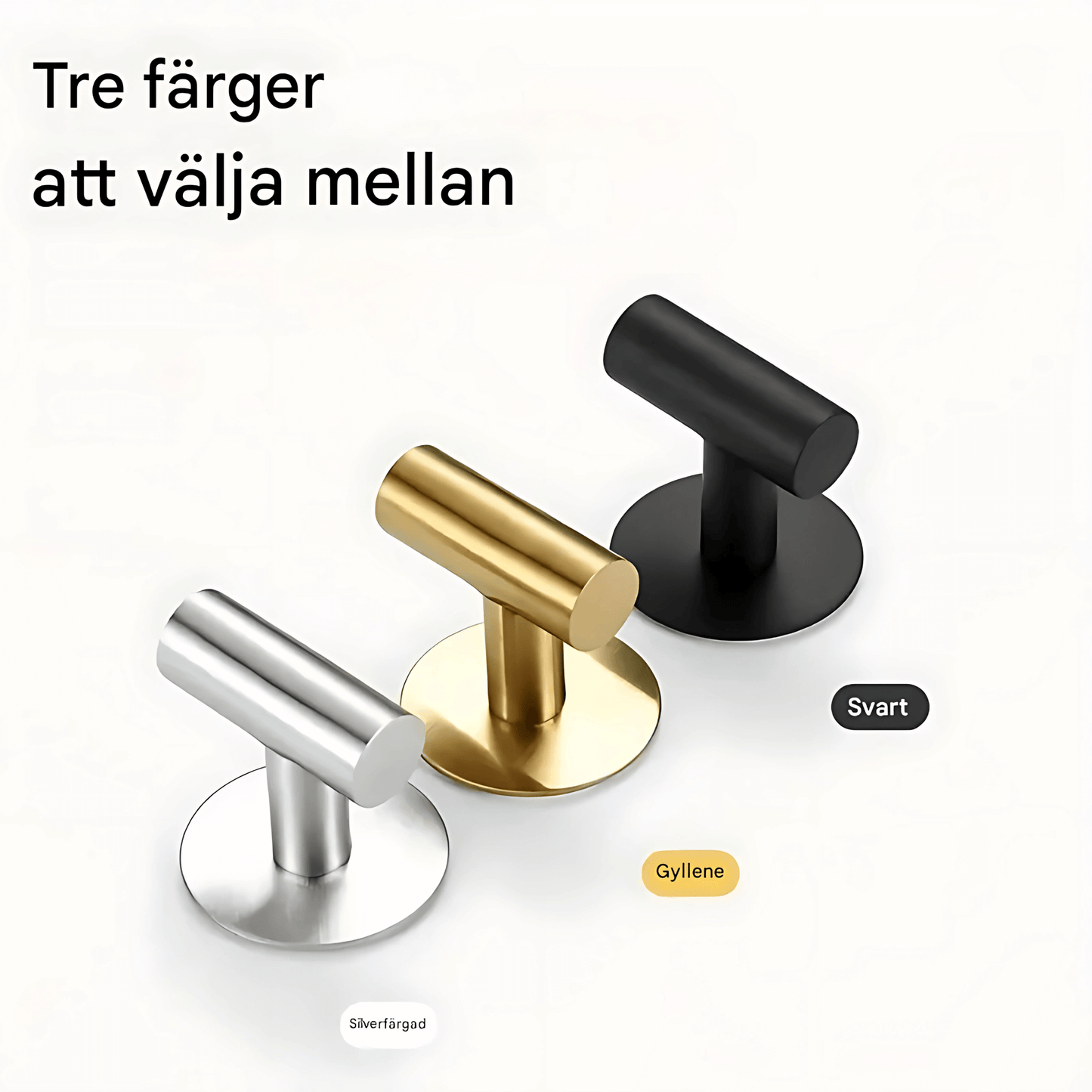 GripHook – Självhäftande Krokset i Rostfritt Stål för Väggförvaring i Badrum & Kök (2-pack)