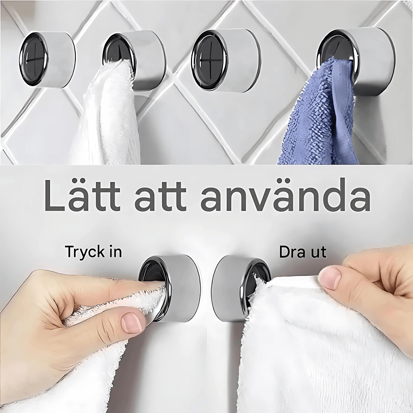 ClipHook – Självhäftande Handdukshållare för Kök & Badrum (4-pack)