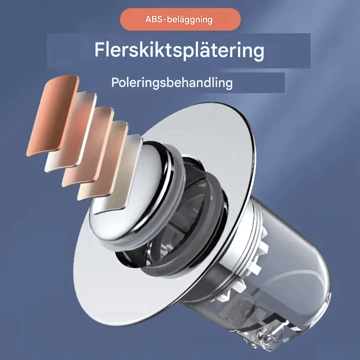 DrainGuard – Universell Pop-up Vattenlås med Hårfilter & Luktspärr för Handfat och Diskhoar