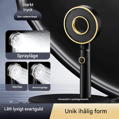 StreamWave – Handdusch med 3 Justerbara Vattenlägen, Tryckförstärkning & Avstängningsknapp