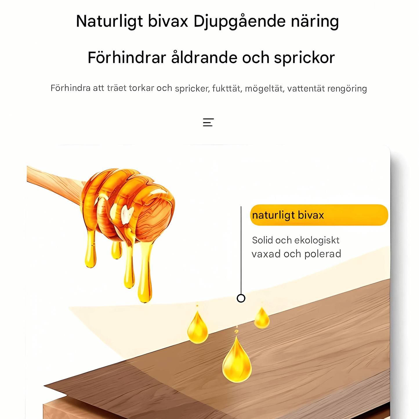 WaxHaven – Naturlig Bivaxspray för Trä och Möbler