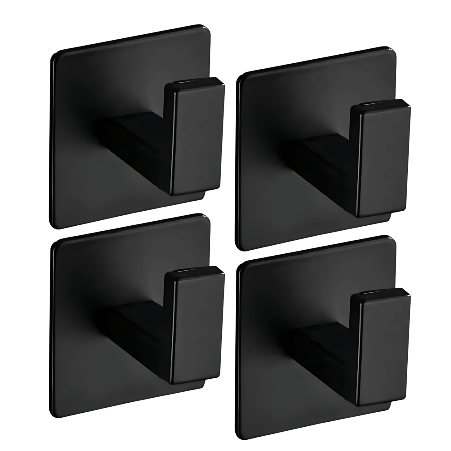 AdheLock – Självhäftande Vägghängare i Aluminium med Stark 3M-Häftning för Badrum och Kök i Svart, Vit och Grå