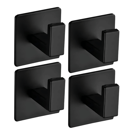 AdheLock – Självhäftande Vägghängare i Aluminium med Stark 3M-Häftning för Badrum och Kök i Svart, Vit och Grå