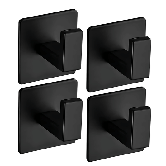 AdheLock – Självhäftande Vägghängare i Aluminium med Stark 3M-Häftning för Badrum och Kök i Svart, Vit och Grå