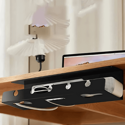 CordCove – Kabelhanteringslåda för Skrivbord med Självhäftande & Skruvmontering