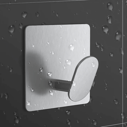 PrimeHook - 4-Pack | Rostfria Badkrokar med Självhäftande Fäste för Badrum och Kök