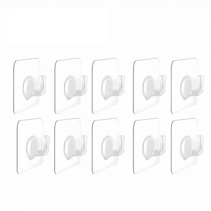 ClearHold – Självhäftande Transparenta Krokar med Stark 3M-Häftning för Vägg och Dörr i Hemmet