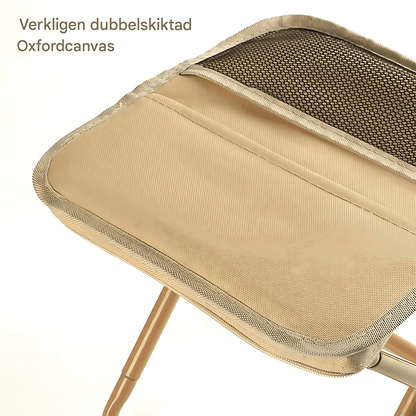 FoldSeat - Kompakt Hopfällbar Pall med Bärrem och Väderbeständig Dyna för Resor, Camping & Vardag