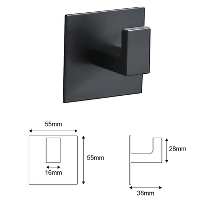 AdheLock – Självhäftande Vägghängare i Aluminium med Stark 3M-Häftning för Badrum och Kök i Svart, Vit och Grå
