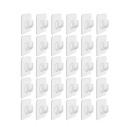 ClearHold – Självhäftande Transparenta Krokar med Stark 3M-Häftning för Vägg och Dörr i Hemmet