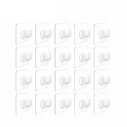 ClearHold – Självhäftande Transparenta Krokar med Stark 3M-Häftning för Vägg och Dörr i Hemmet