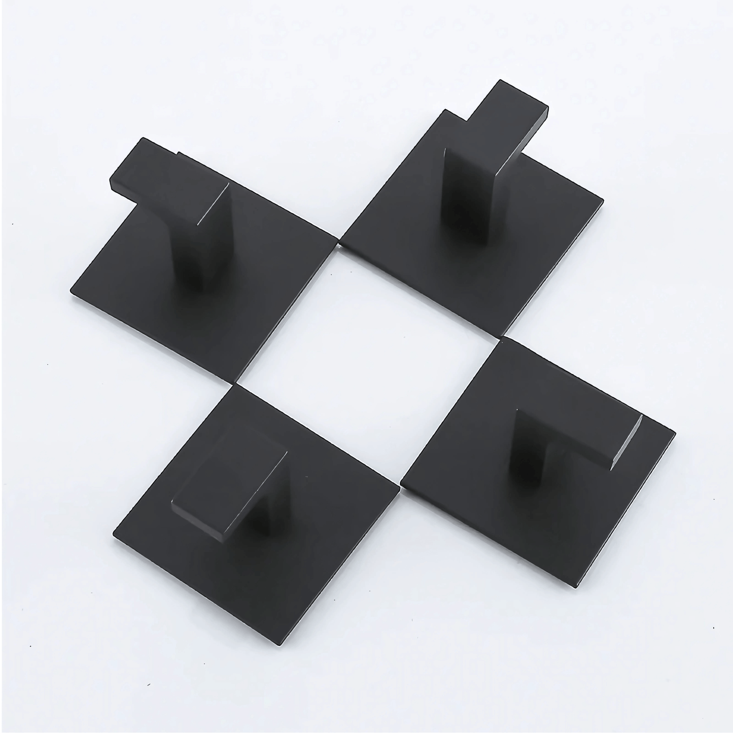 AdheLock – Självhäftande Vägghängare i Aluminium med Stark 3M-Häftning för Badrum och Kök i Svart, Vit och Grå