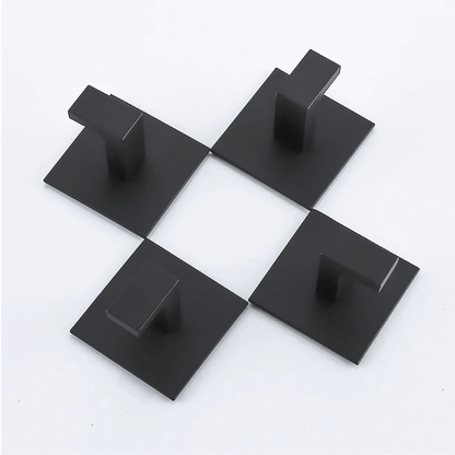 AdheLock – Självhäftande Vägghängare i Aluminium med Stark 3M-Häftning för Badrum och Kök i Svart, Vit och Grå