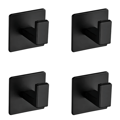 PrimeHook - 4-Pack | Rostfria Badkrokar med Självhäftande Fäste för Badrum och Kök