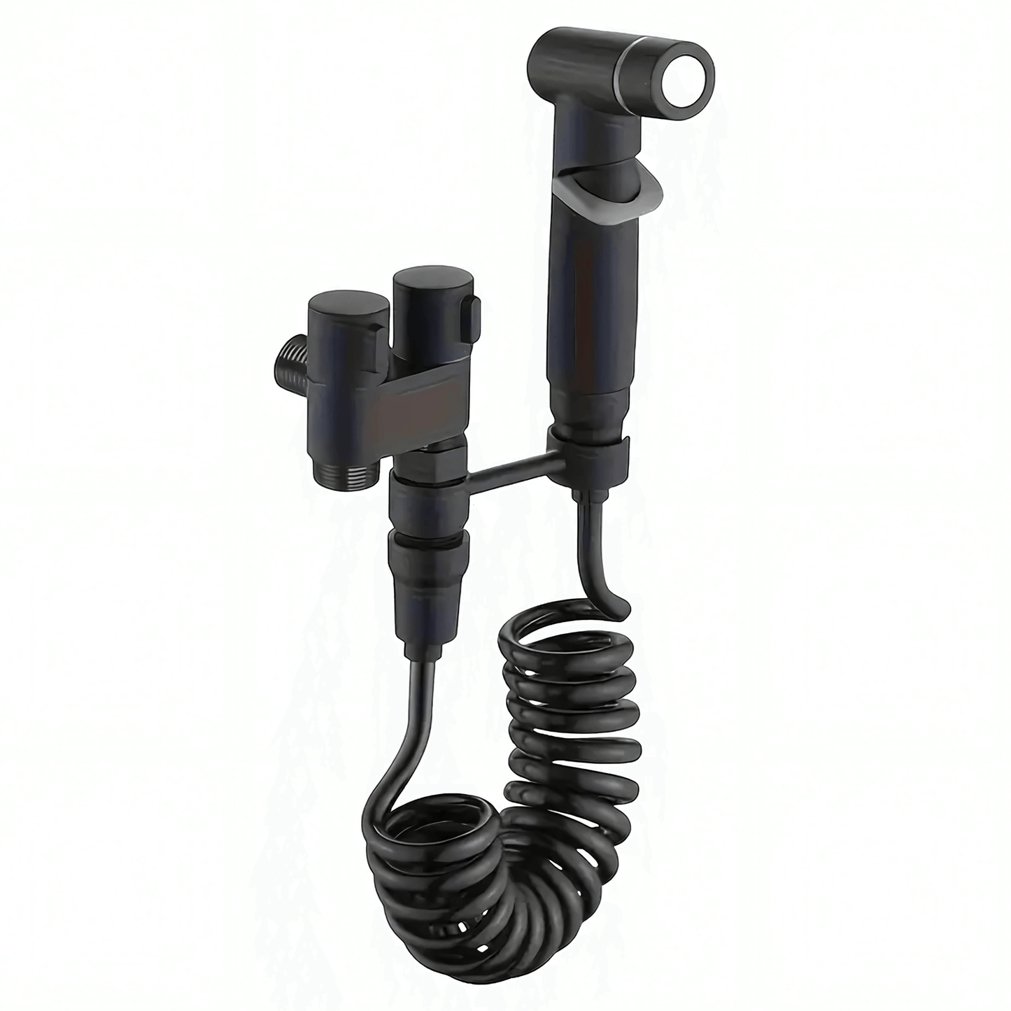 FlushEase – Handdusch för Toalett med Rostfritt Stål, Dubbla Utgångar & Teleskopslang