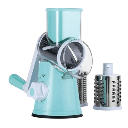 SpiralSlice – Manuell Grönsaksskärare med Rostfria Trummor för Rivning, Skivning & Strimling