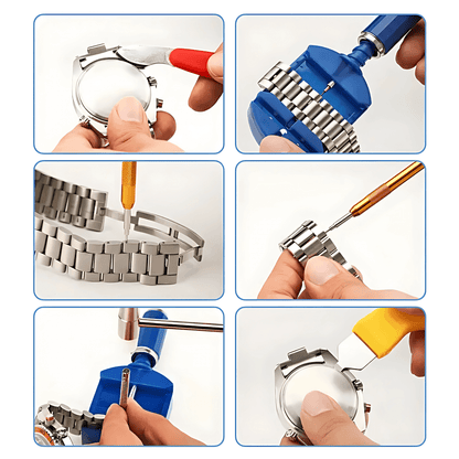 TimeFix – Klockreparationskit med 147 Delar, Verktyg för Armbandsjustering & Boettöppning