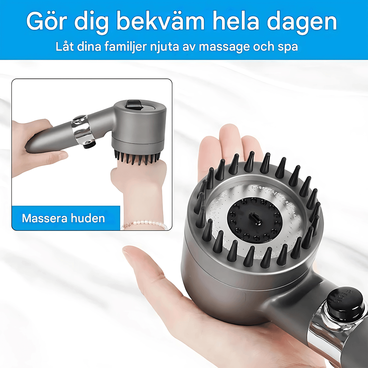 PureWhirl – Duschset med Filter, Massagefunktion & Olika Trycklägen