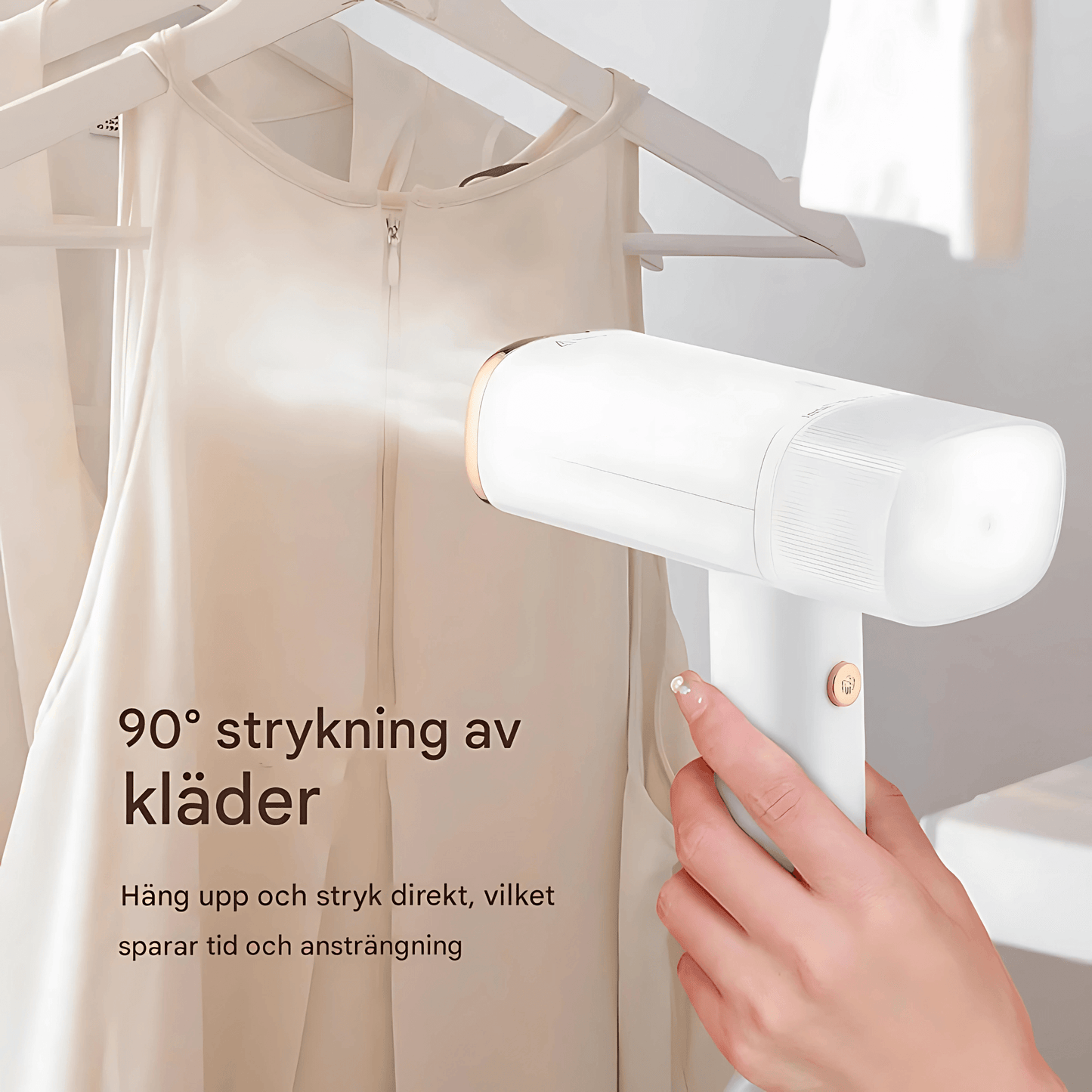 SteamFold – Portabel Handhållen Steamer & Resestrykjärn med Hopfällbar Design, 1000W & Snabb Uppvärmning
