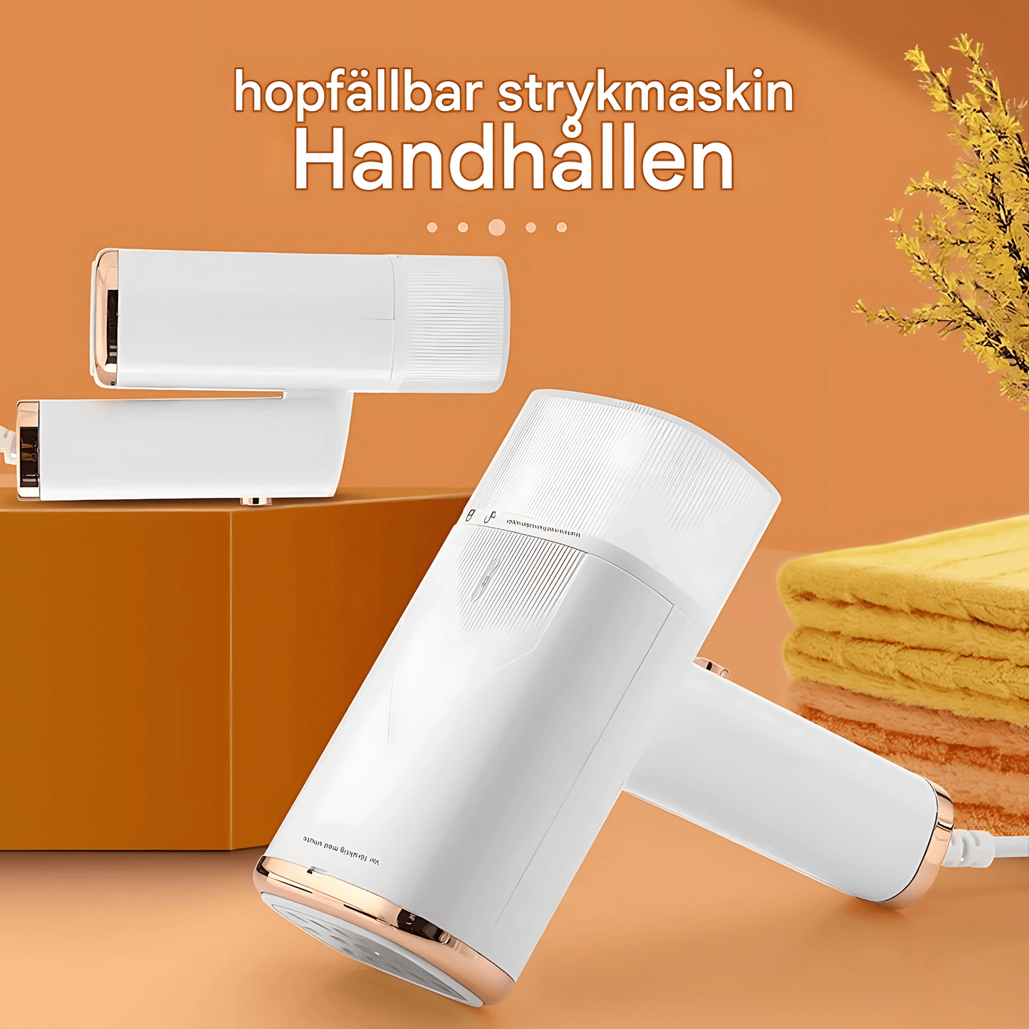 SteamFold – Portabel Handhållen Steamer & Resestrykjärn med Hopfällbar Design, 1000W & Snabb Uppvärmning