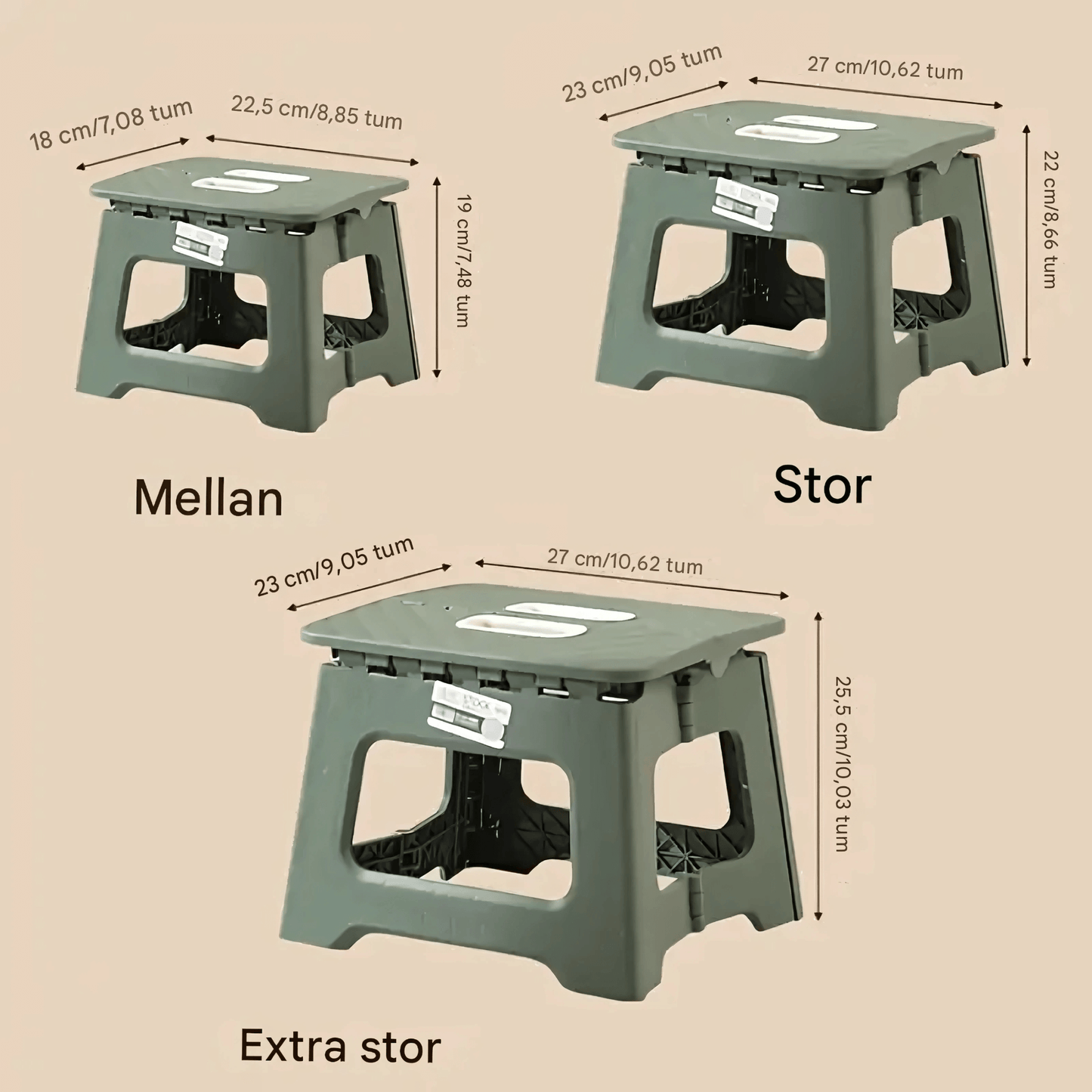 GripFold – Hopfällbar Stegpall i Plast med Handtag för Köket, Badrummet eller Förrådet