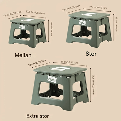 GripFold – Hopfällbar Stegpall i Plast med Handtag för Köket, Badrummet eller Förrådet