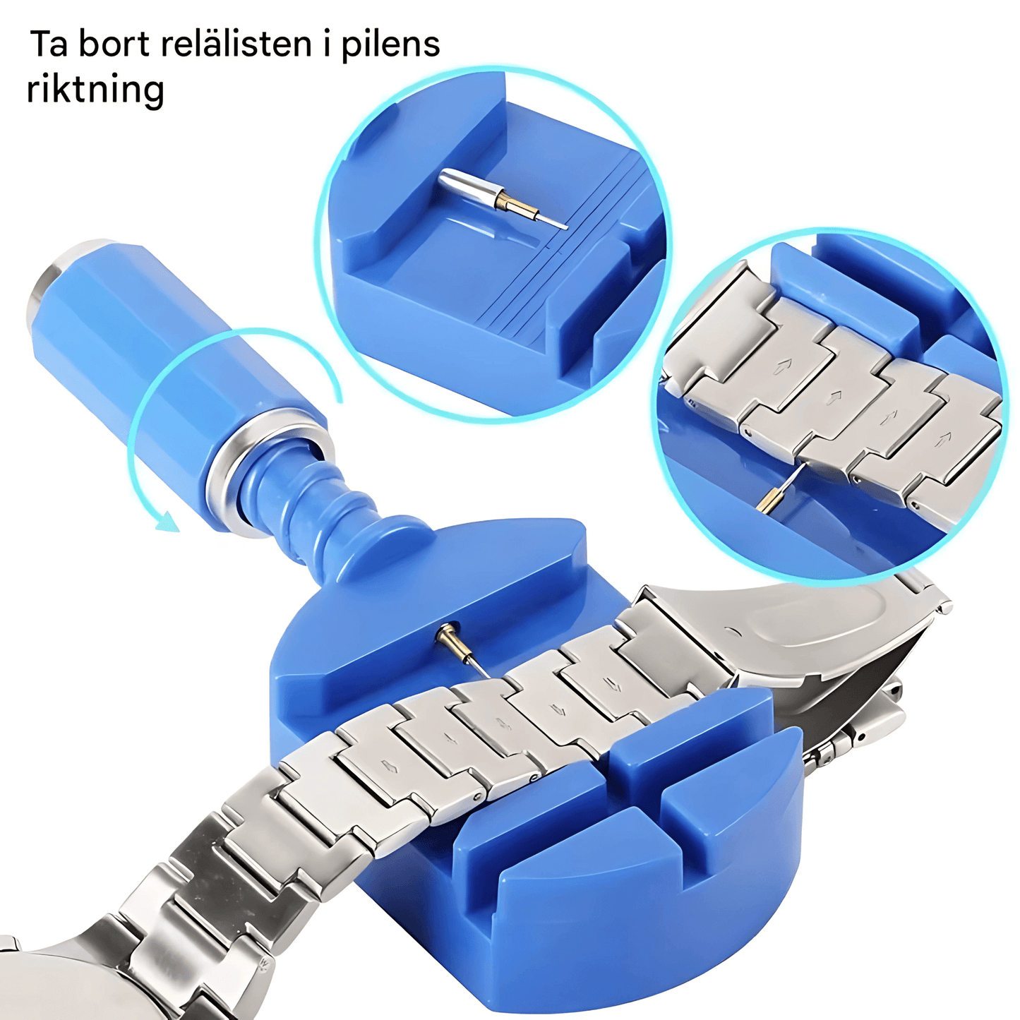 TimeFix – Klockreparationskit med 147 Delar, Verktyg för Armbandsjustering & Boettöppning