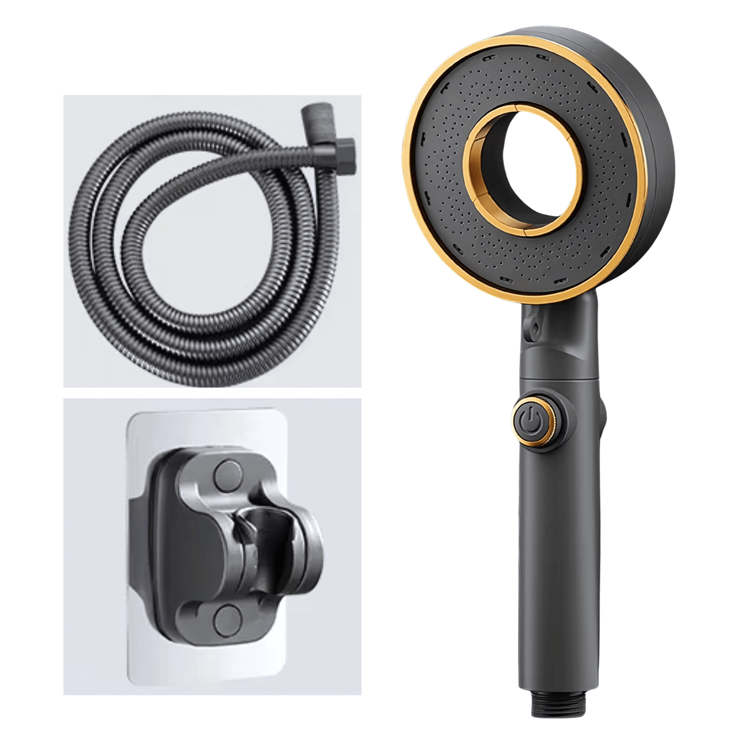 StreamWave – Handdusch med 3 Justerbara Vattenlägen, Tryckförstärkning & Avstängningsknapp