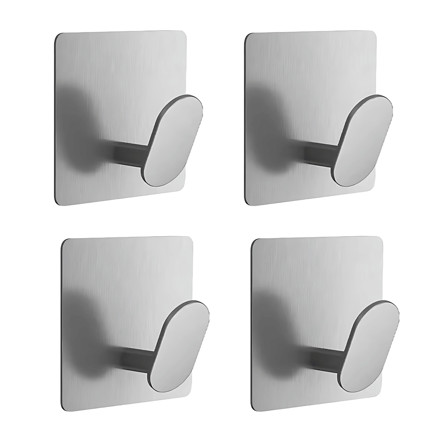HookStep – Självhäftande Rostfria Krokar i 4-Pack för Badrum, Kök & Hall