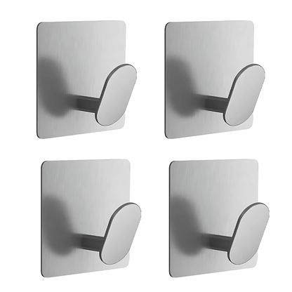 HookStep – Självhäftande Rostfria Krokar i 4-Pack för Badrum, Kök & Hall