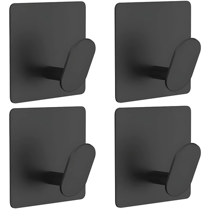 PrimeHook - 4-Pack | Rostfria Badkrokar med Självhäftande Fäste för Badrum och Kök