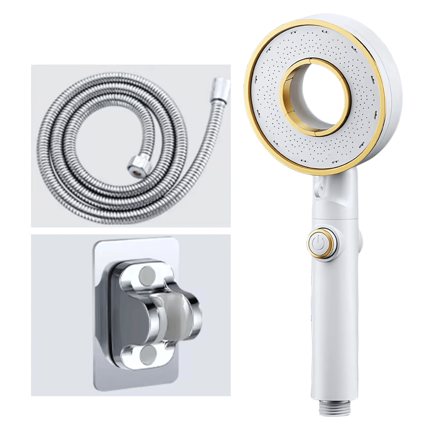 StreamWave – Handdusch med 3 Justerbara Vattenlägen, Tryckförstärkning & Avstängningsknapp