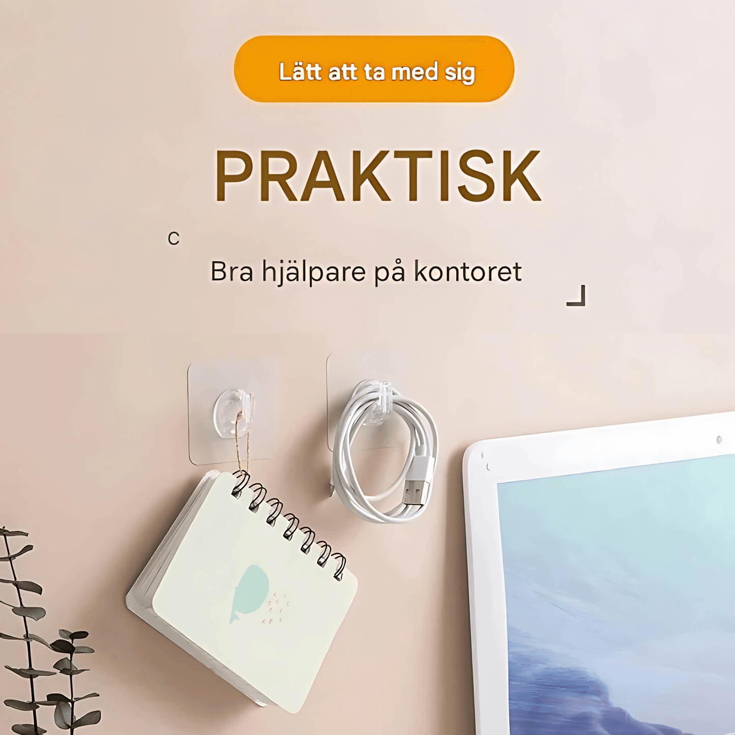ClearHold – Självhäftande Transparenta Krokar med Stark 3M-Häftning för Vägg och Dörr i Hemmet