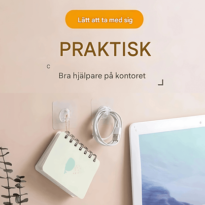 ClearHold – Självhäftande Transparenta Krokar med Stark 3M-Häftning för Vägg och Dörr i Hemmet